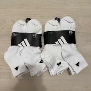 Adidas Men's White Crew Socks - TWO PACK